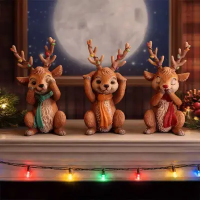 Figurine three wise reindeer